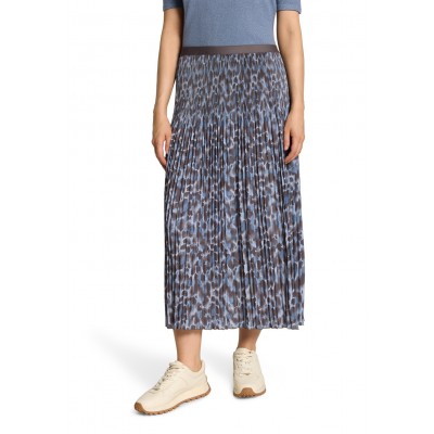 Betty Barclay - 9305 1697 Half lange rok blauw bruine luipaardprint.